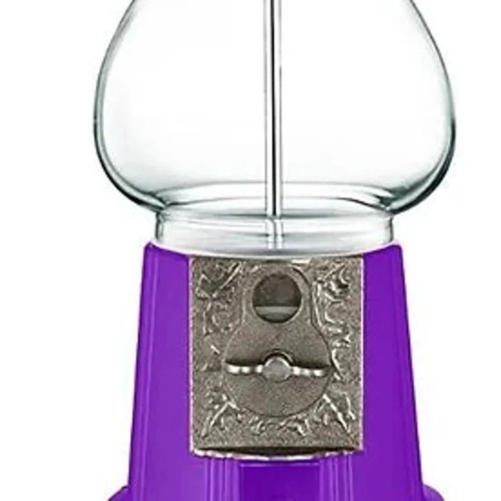 Purple King 15" Tall Classic Gumball/Candy Machine with 1 lb. of Gumballs